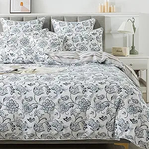 Paisley Duvet Cover Set Queen Red and Beige Reversible Paisley Floral Bedding 100%