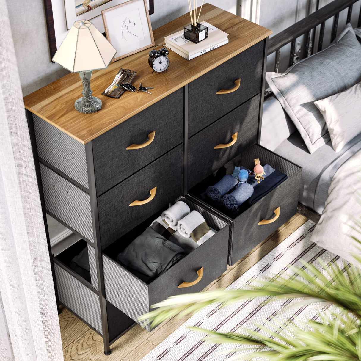 Dresser with 8 Drawers - Fabric Storage Tower, Organizer Unit for Bedroom, Living Room