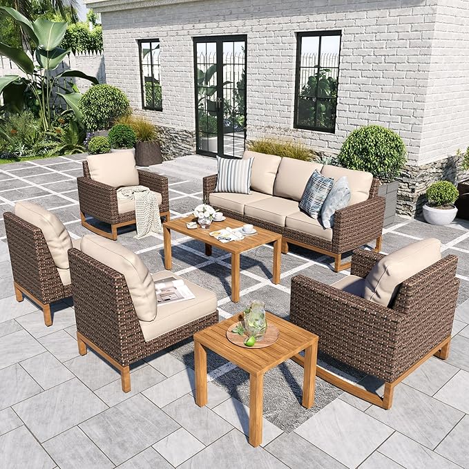 Outdoor Patio Furniture Sets, 5-Piece All-Weather Patio Conversation Set