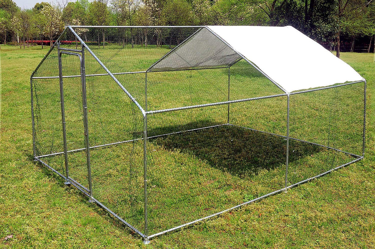 Large Metal Chicken Coop for 20 Chickens Walk in Poultry Cage