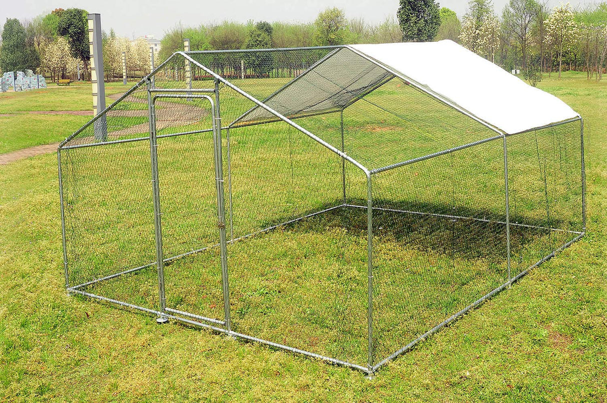 Large Metal Chicken Coop for 20 Chickens Walk in Poultry Cage