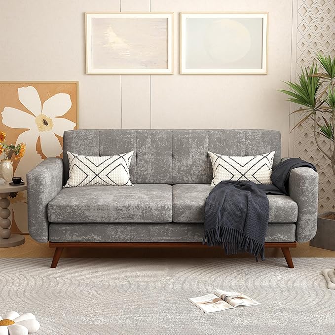 65" W Linen loveseat Sofa, Easy to Assemble, Modern Furniture