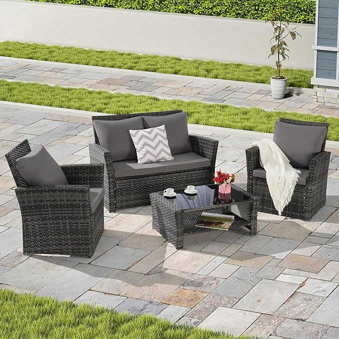 Patio Furniture Set 4 Pieces of Outdoor Furniture