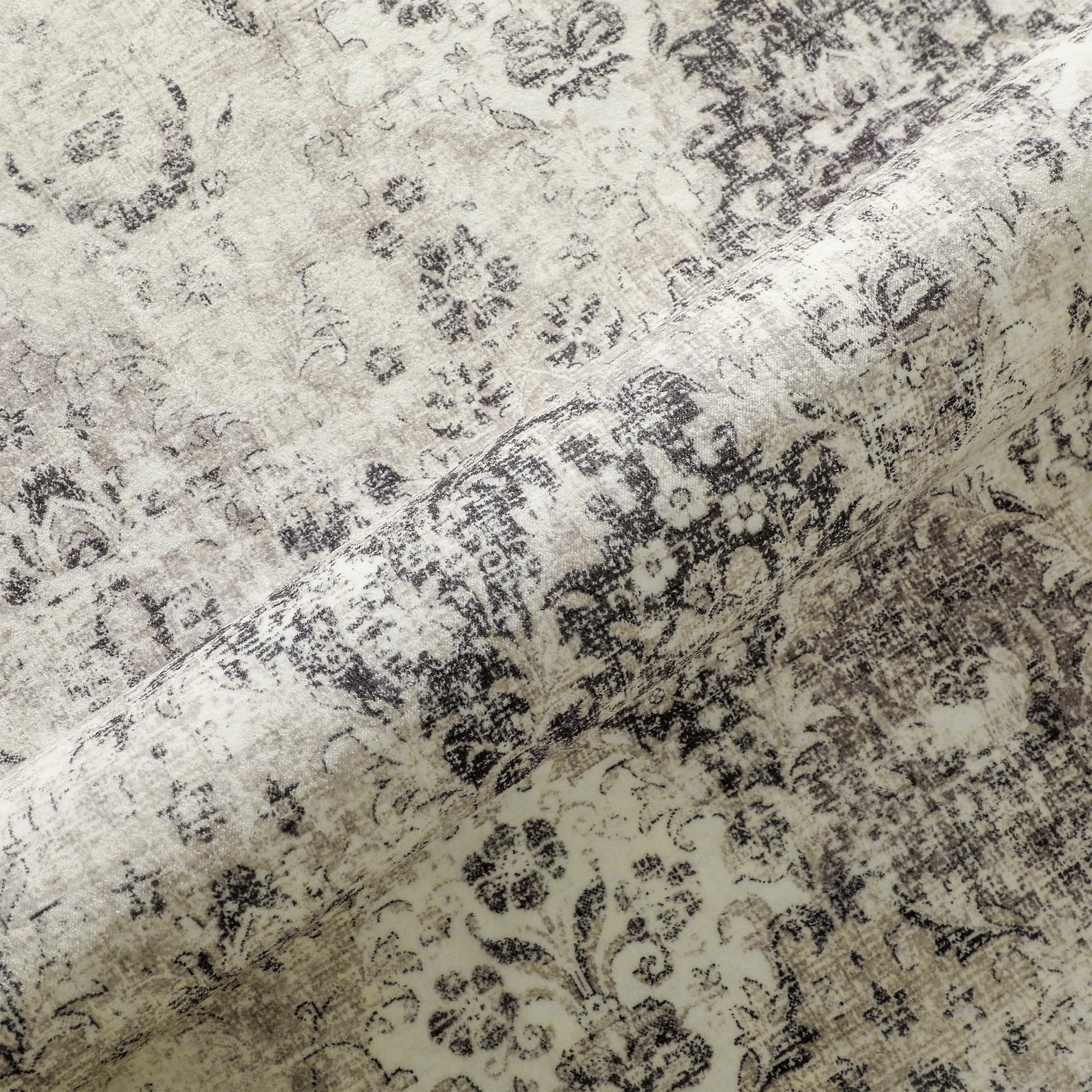 Grey Area Rug 6x9 Washable Living Room Rug Large Non Slip