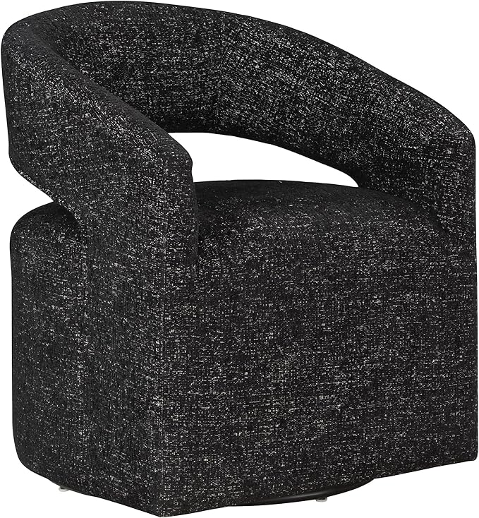 Devin Modern Upholstered Swivel Accent Barrel Chair, White