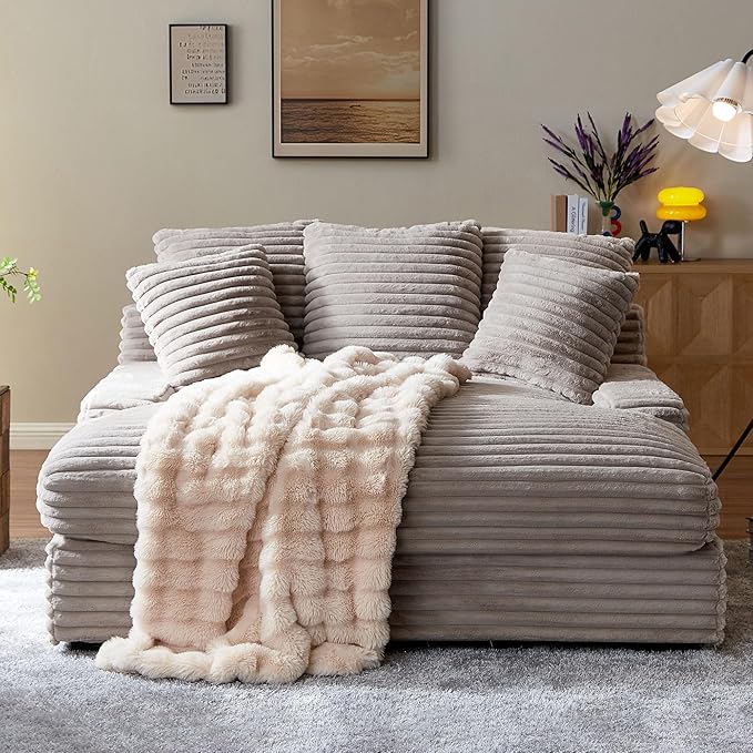 Modern Chenille Upholstered Sectional Sofas Cloud Couch