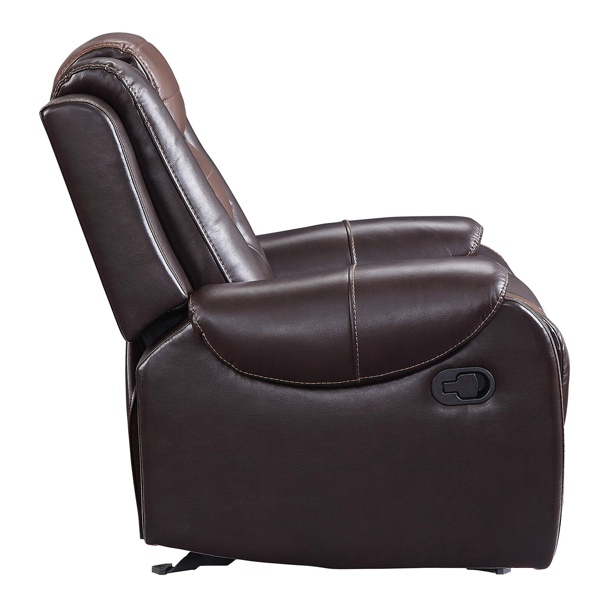 Manual Double Glider Reclining Loveseat, Two-Tone Brown