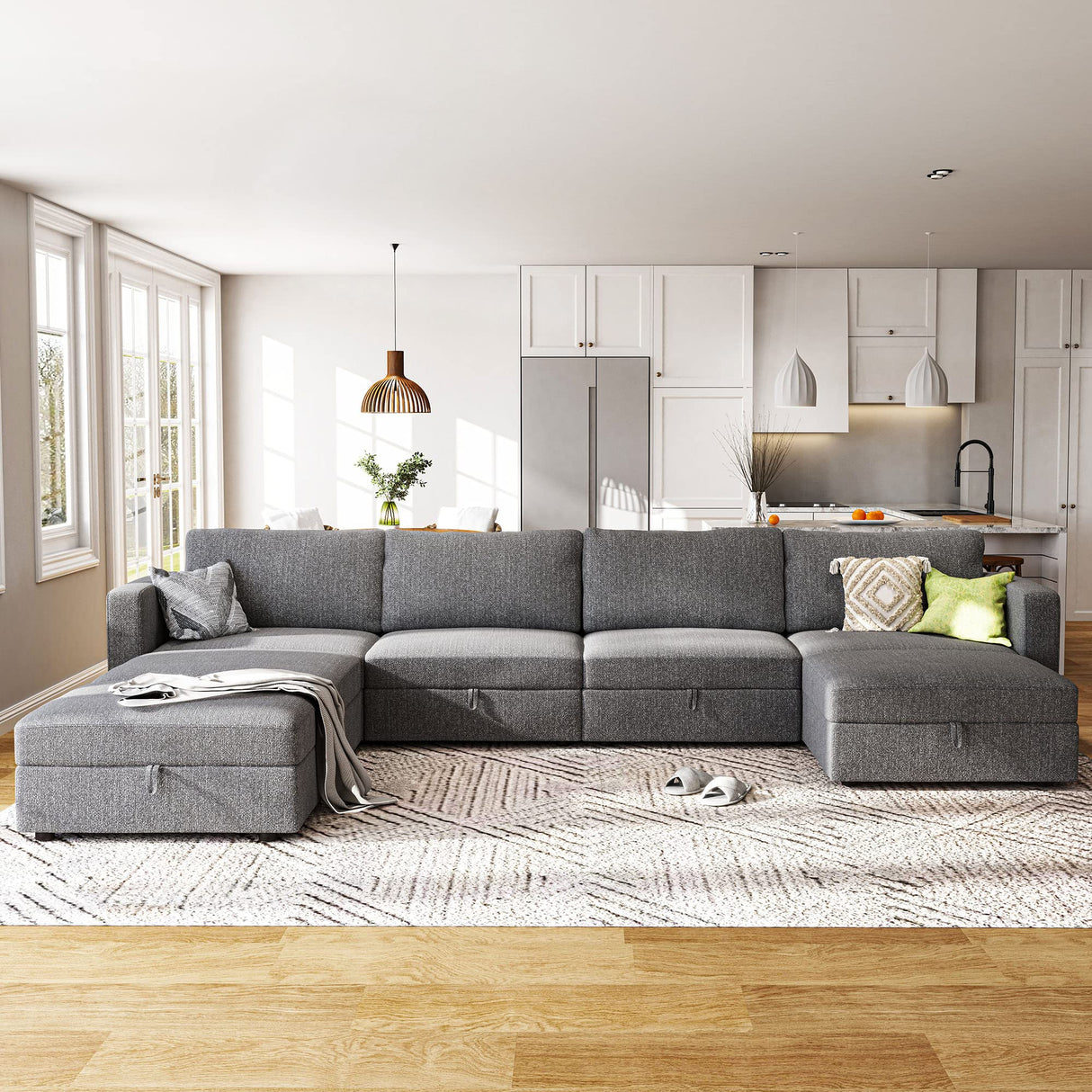 149'' Modular Sectional Sofa U Shaped Modular Couch