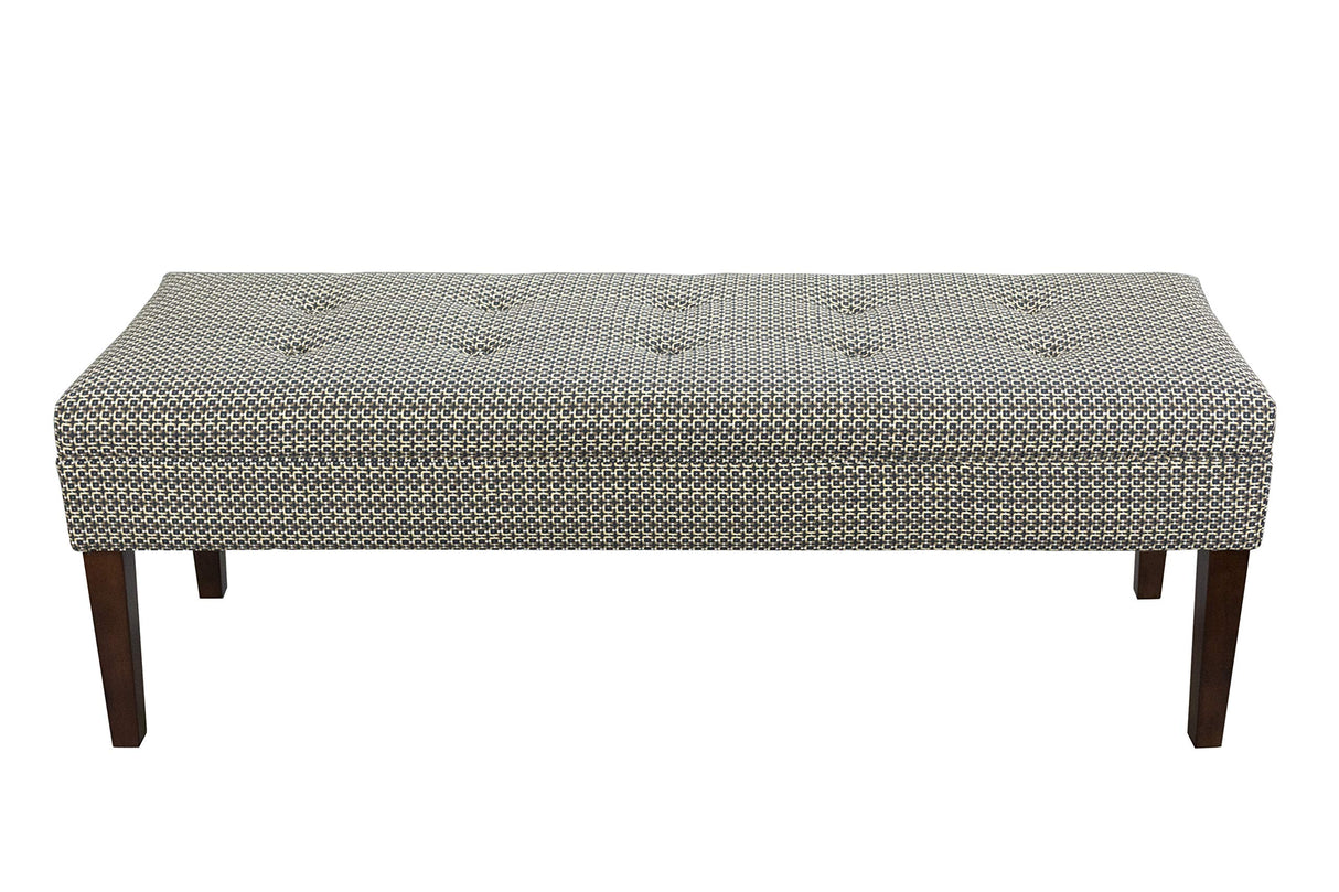 Kaya Mid Century Modern 10 Button Tufted Upholstered Bench
