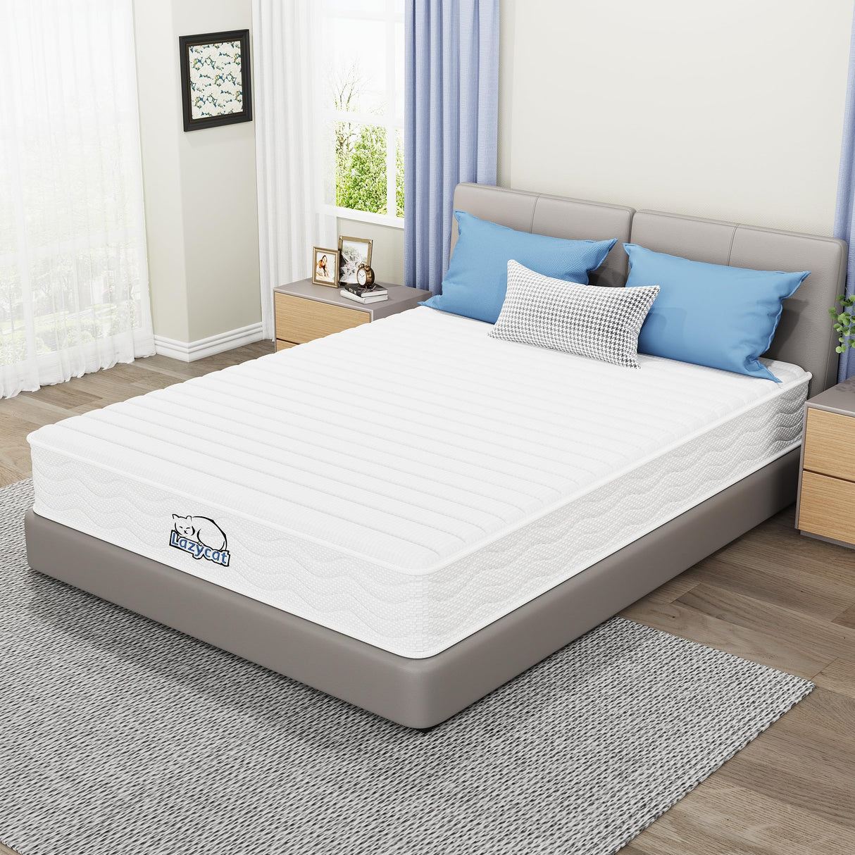 King Mattress, 10 Inch King Size Hybrid Mattress in a Box, Natural Latex Memory Foam