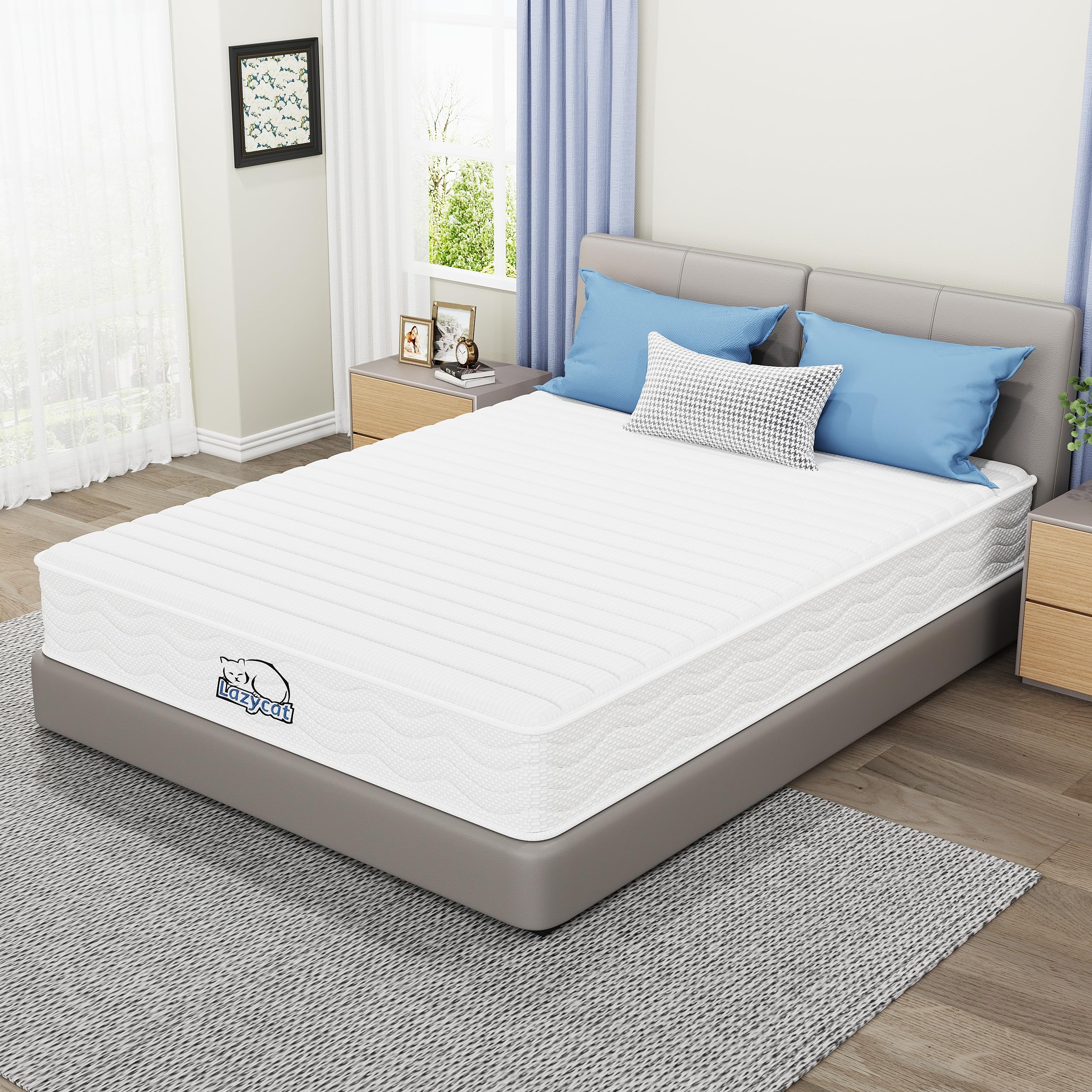 King Mattress, 10 Inch King Size Hybrid Mattress in a Box, Natural Latex Memory Foam