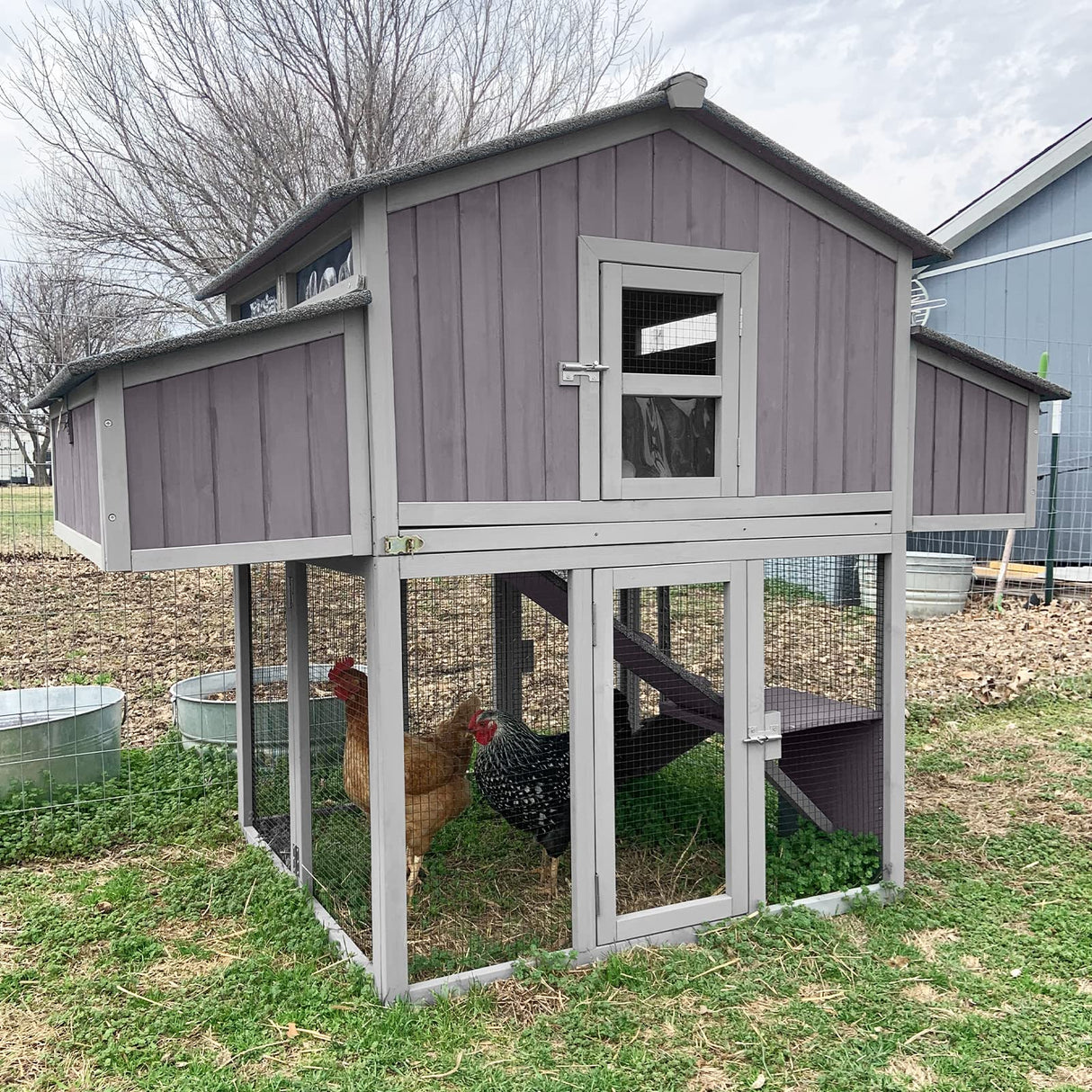 Chicken Coop 26ft² Portable Chicken House with Metal Edge Easy to Set Up by Few Steps