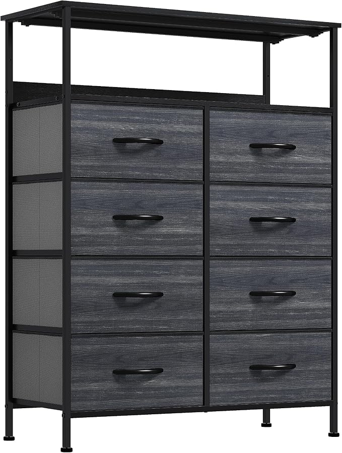 Dresser with 7 Drawers - Fabric Storage Tower