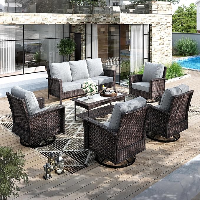 Patio Furniture Conversation Set, Outdooor Sectional, High Back Outdoor Wicker Seating Furniture