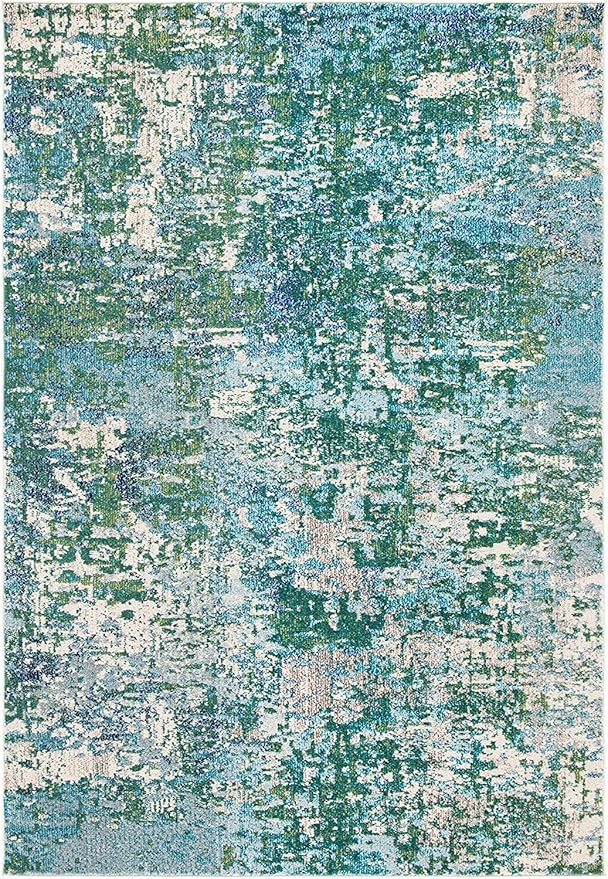 Madison Collection Area Rug - 8' x 10', Grey & Blue, Modern Abstract Design