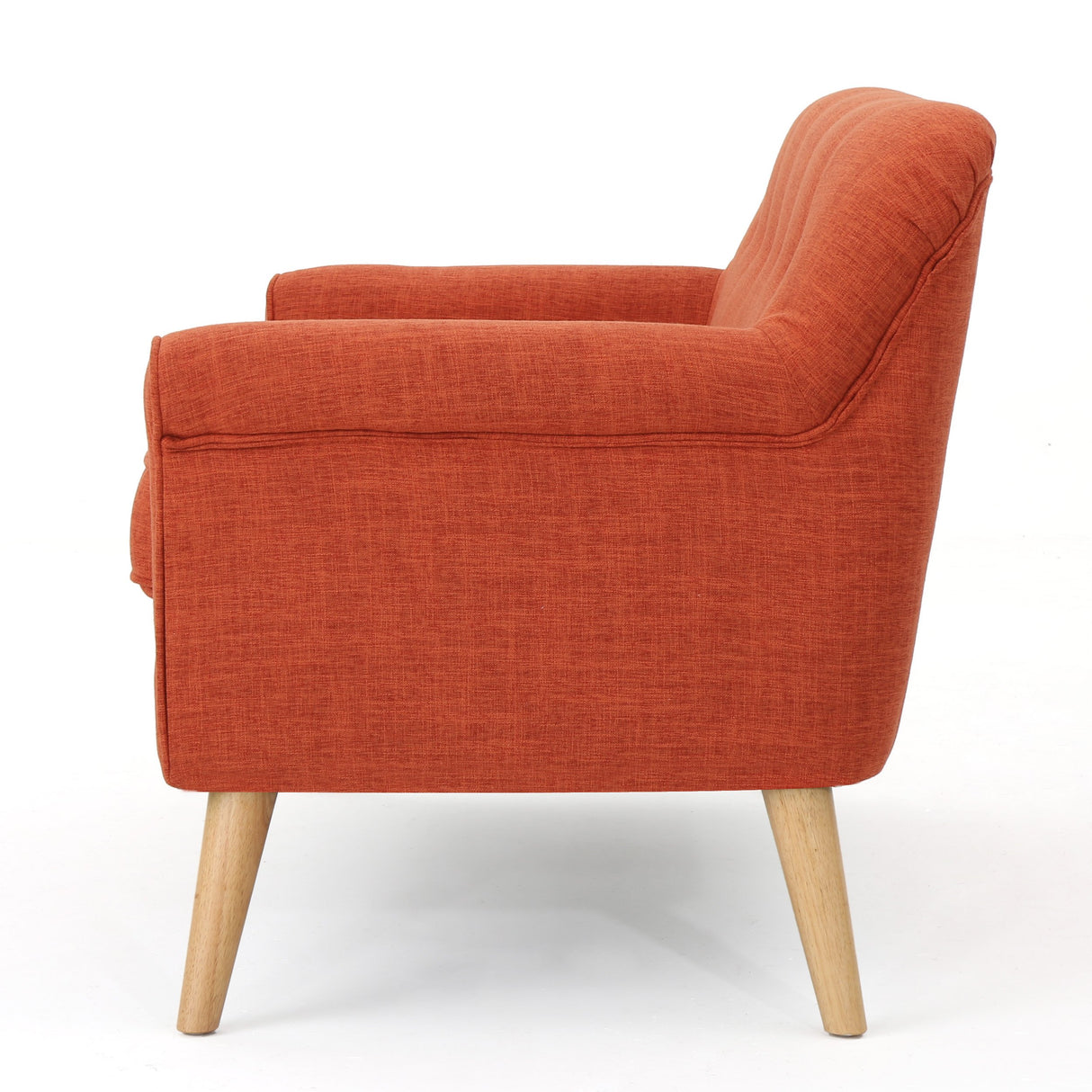 Mariah Mid-Century Modern Loveseat, Muted Orange