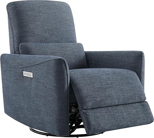 MammaNest Power Glider Swivel Recliner – 270° Rocker with USB