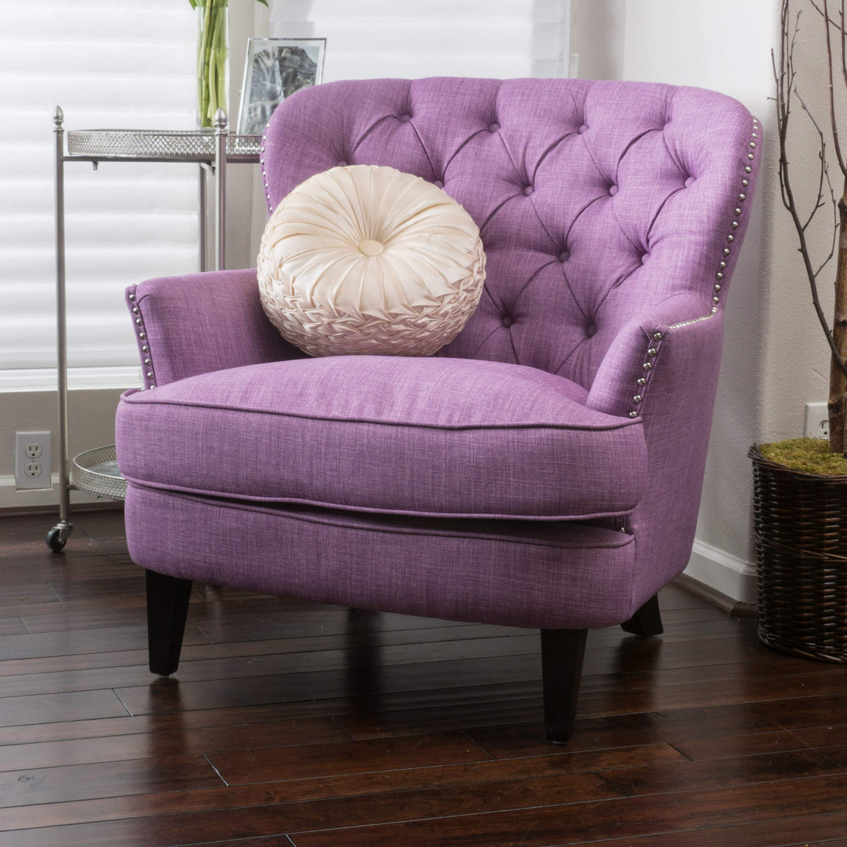 Tafton Fabric Club Chair, Light Purple