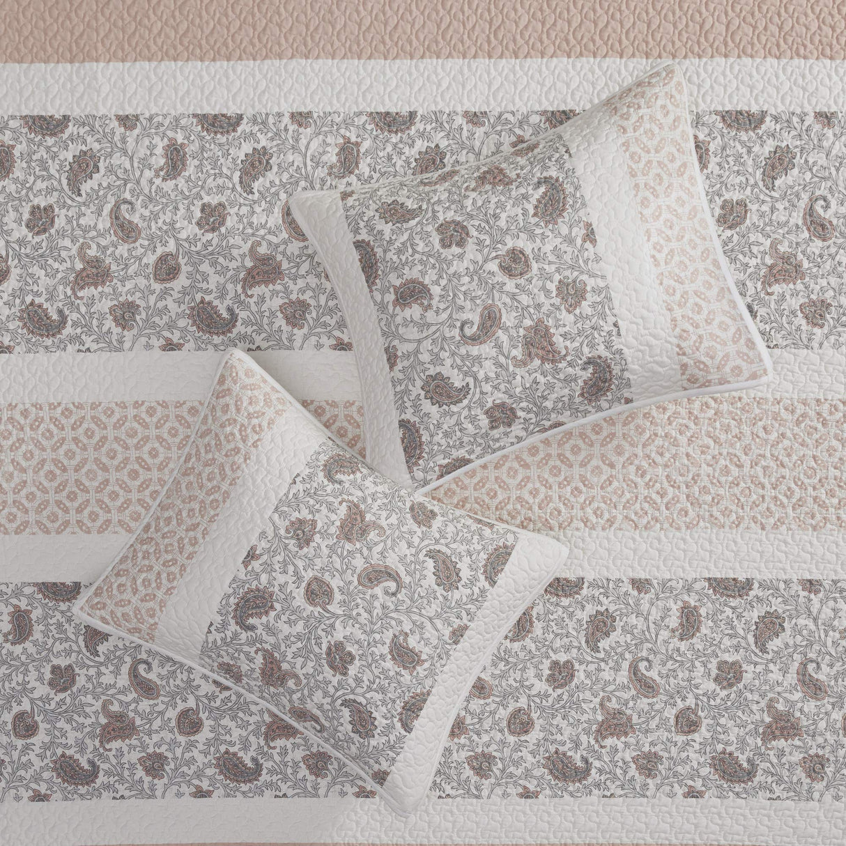 100% Cotton Quilt Set Floral Print, Double Sided Stitching