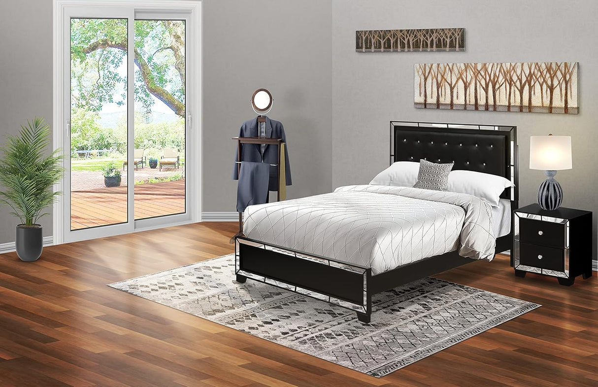 3-PC Nella Bedroom Set with Button Tufted Queen Bedframe