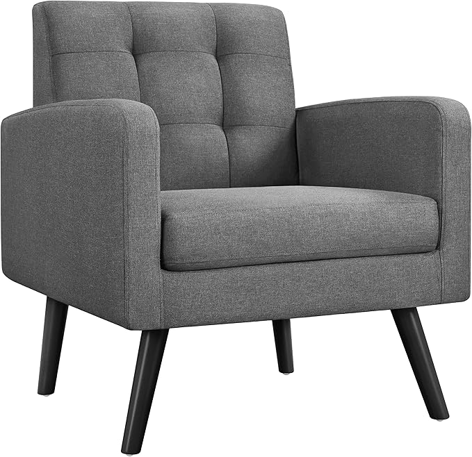 Mid-Century Accent Chairs, PU Leather Modern Upholstered Living Room Chair