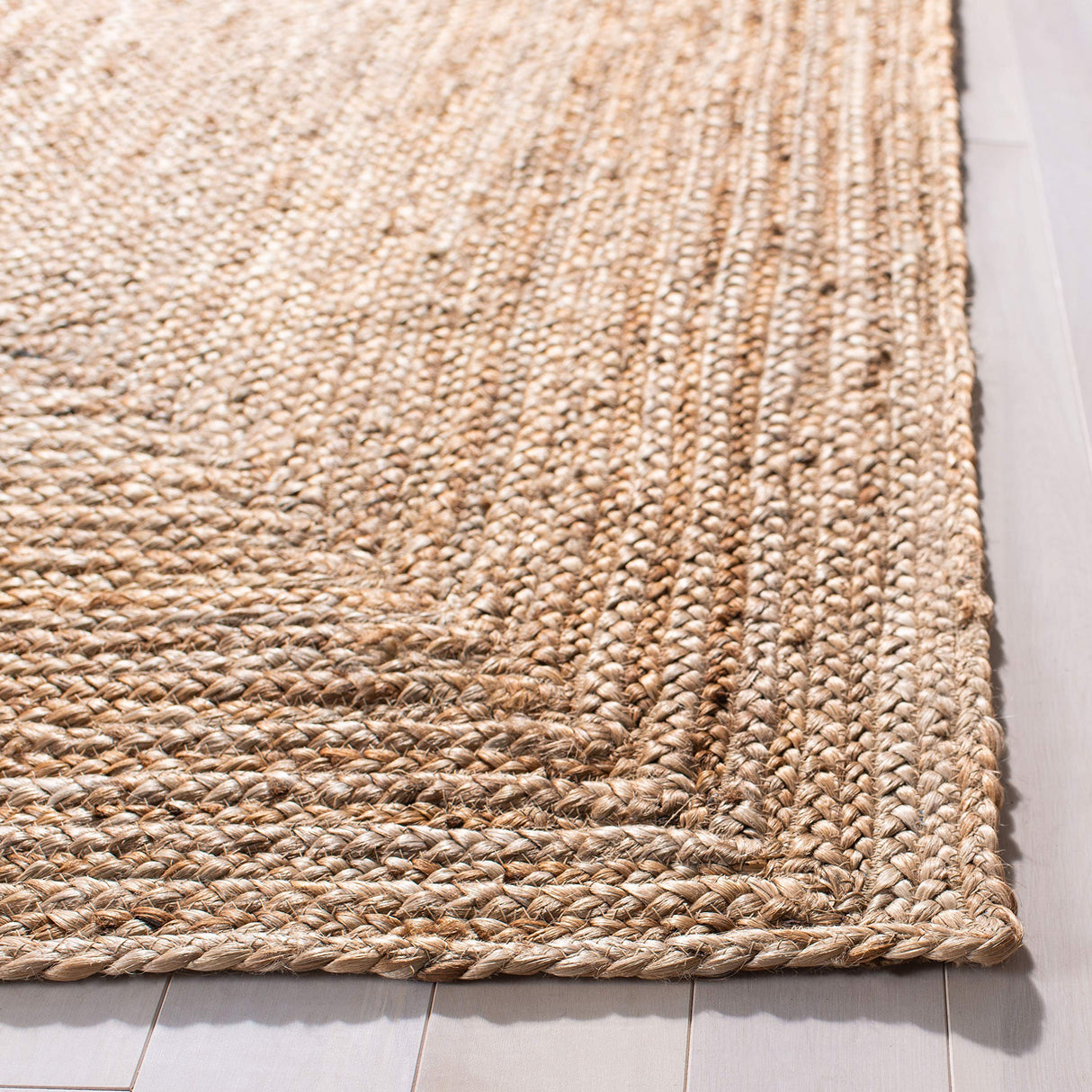 Cape Cod Collection Area Rug - 8' x 10', Natural, Handmade Flat Weave Jute, Ideal for High