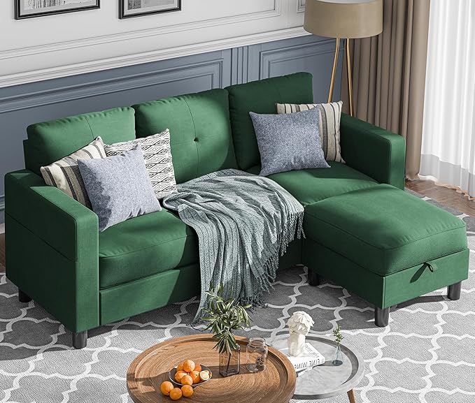 Sectional Couches for Living Room, Small L Shaped Couch Sofa with Ottoman