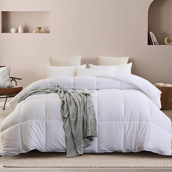 Queen Comforter Duvet Insert White, All Season Down Alternative Comforter, Ultra Soft