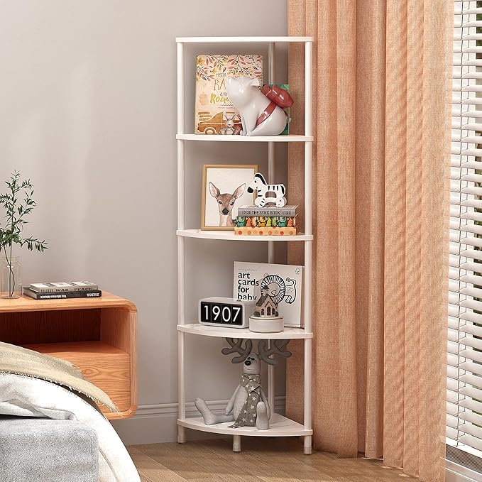 Corner Plant Stand Shelf, 5 Tier Tall Shelf Plant Stand for Indoor Plants, Rustic Brown