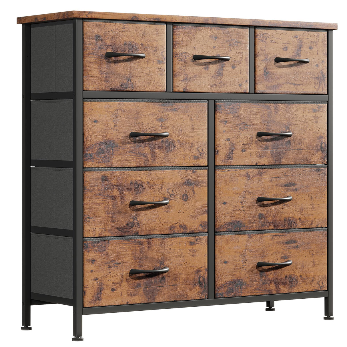 Fabric Dresser for Bedroom with 9 Drawers - Sturdy Steel Frame