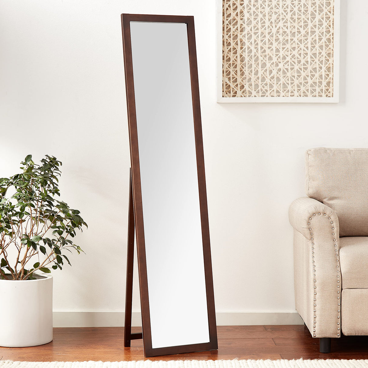 ORE International 55-Inch Walnut Finish Stand Mirror