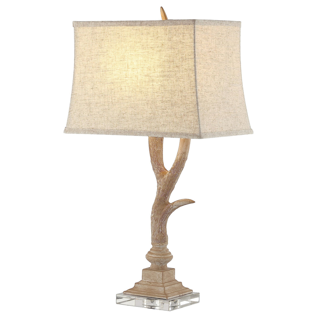 JYL6306B Antler 29.5" Rustic Resin/Crystal LED Table Lamp, Traditional for Bedroom