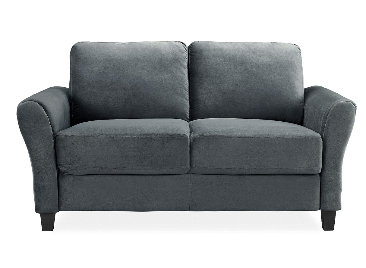 Watford Loveseat with Rolled Arms, Dark Grey