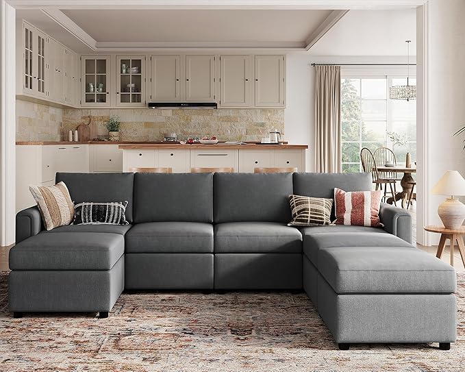 Modular Sectional Sofa, Convertible U Shaped Sofa Couch with Storage