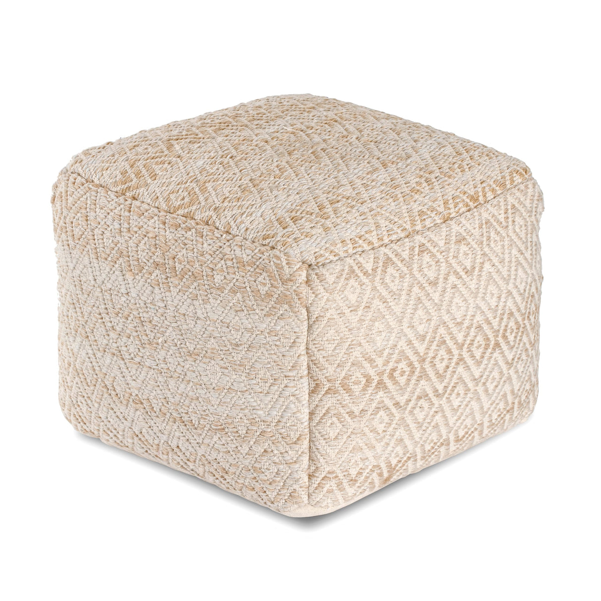 Square Pouf , 22" x 22" x 17", Brown
