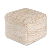 Square Pouf , 22" x 22" x 17", Brown