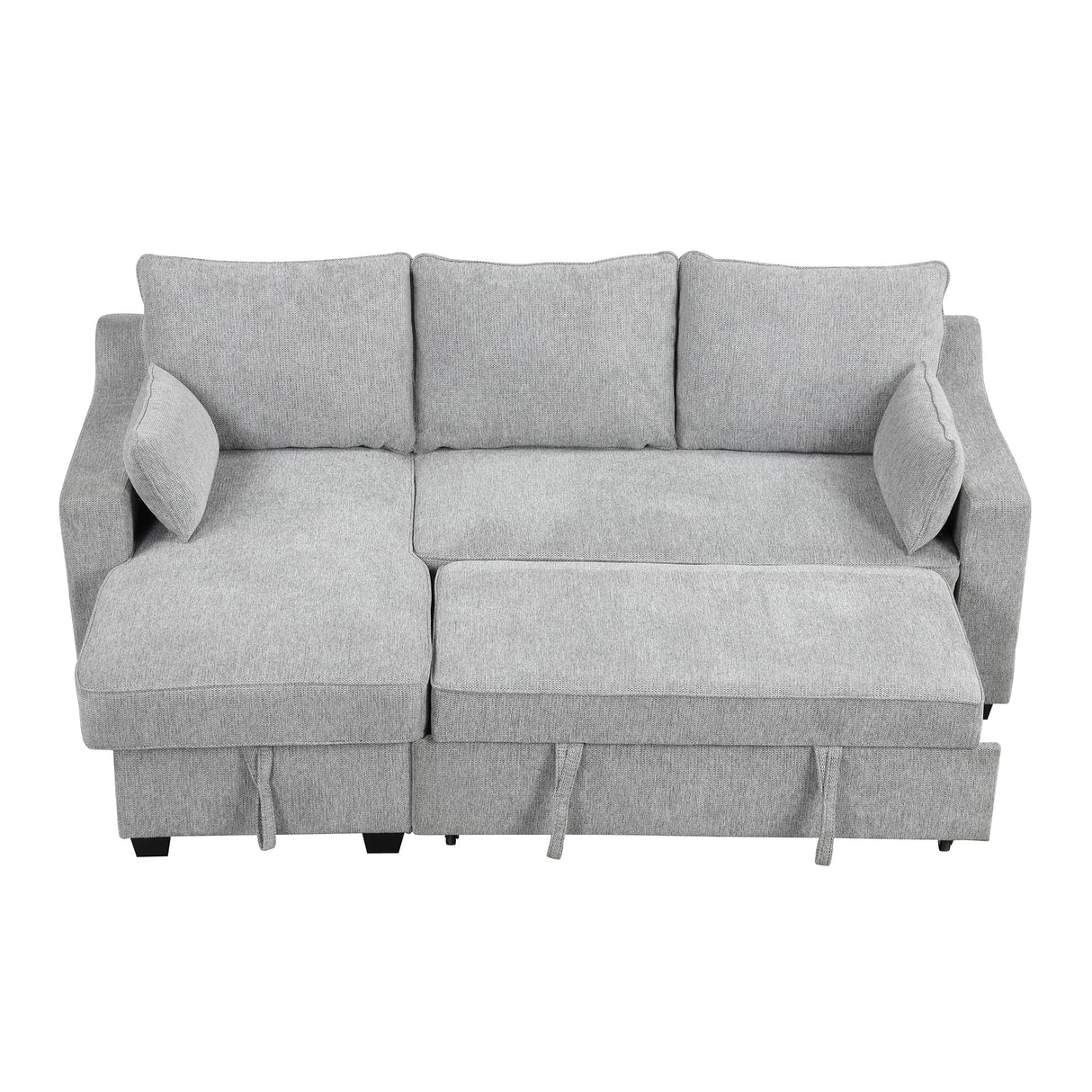 Shape Reversible Sleeper Sectional Couch Pull Out Sofa Bed w/Storage Chaise