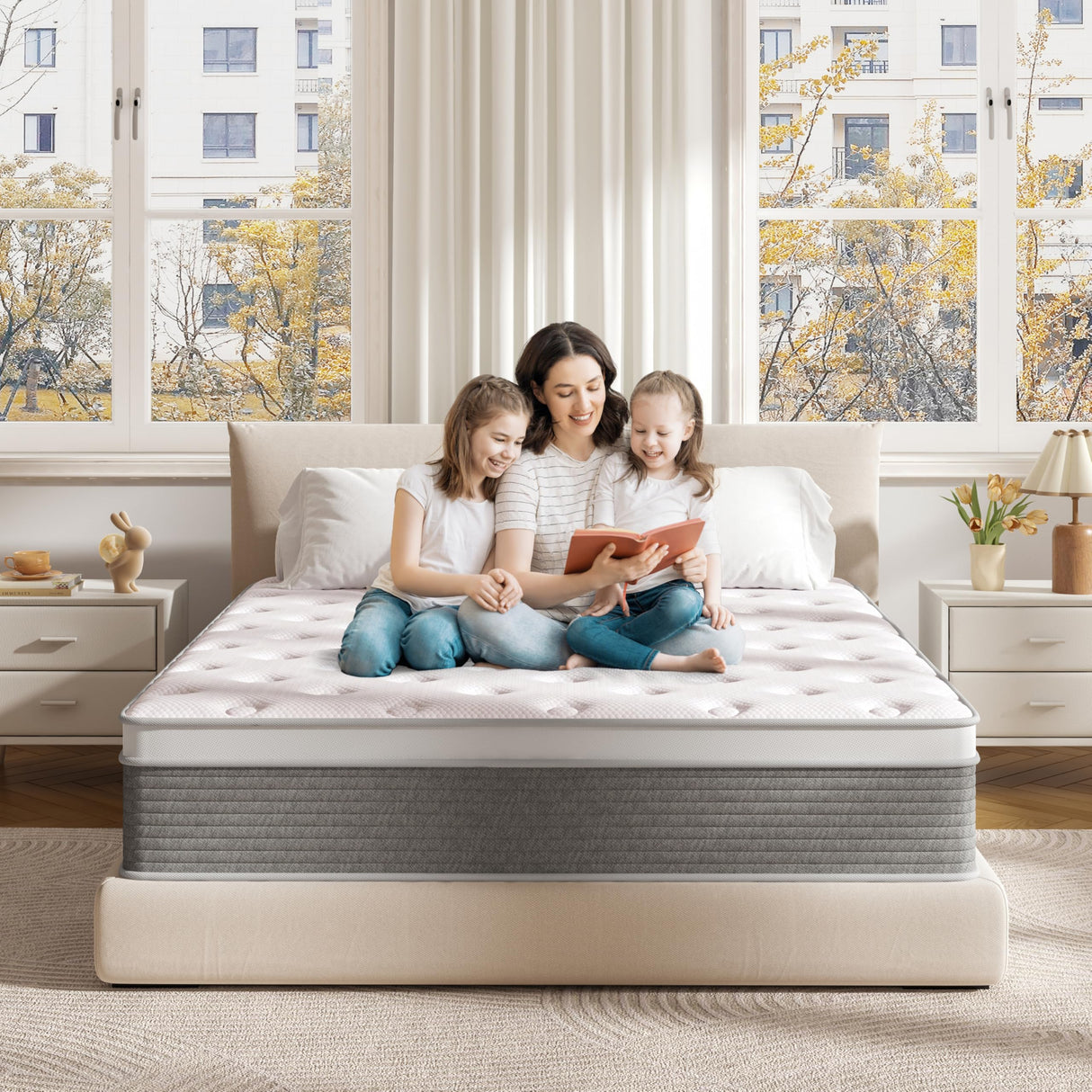 Queen Mattress, 12 Inch Queen Size Mattress Hybrid Design Memory Foam Queen
