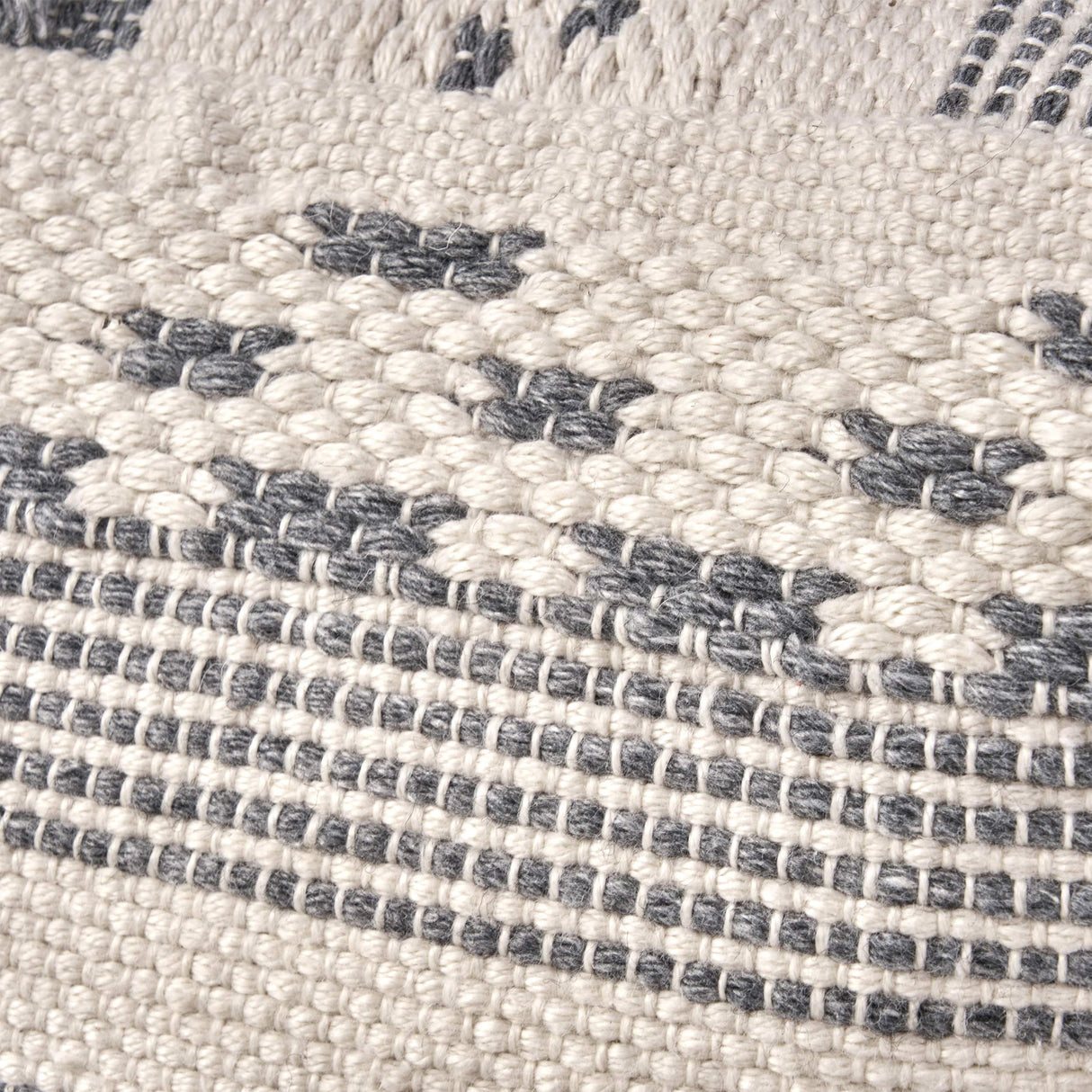 Contemporary Faux Yarn Pouf Ottoman Foot Stool - Bean Bag Floor Chair - Foot Rest