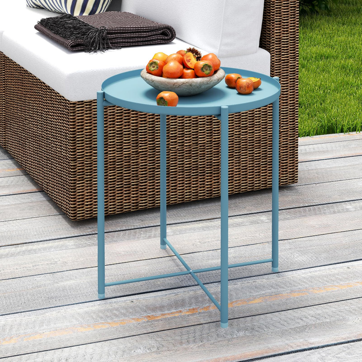 Tray Metal End Table, Sofa Table Small Round Side Tables