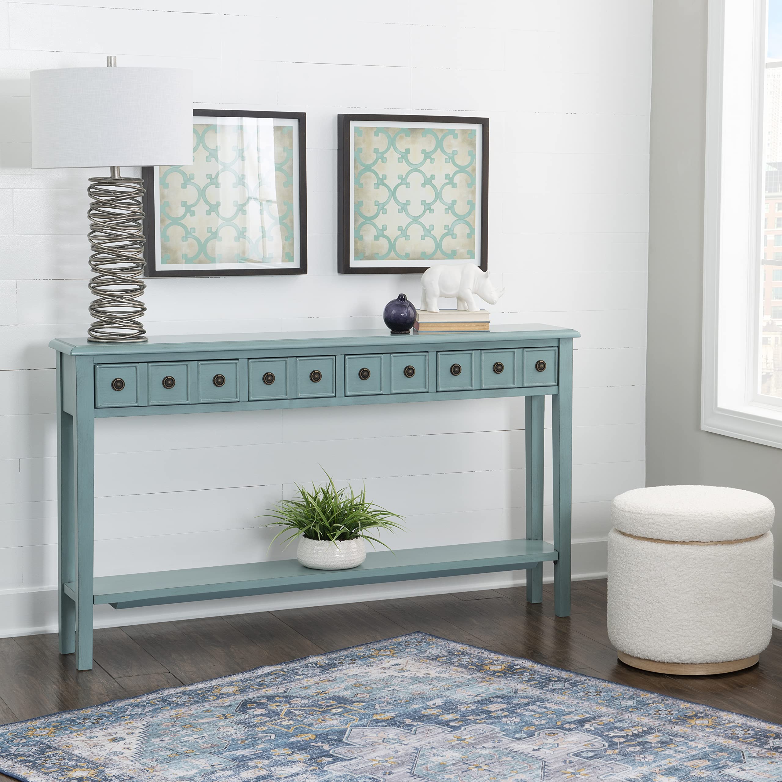 Furniture Sadie Long Console Table, Teal