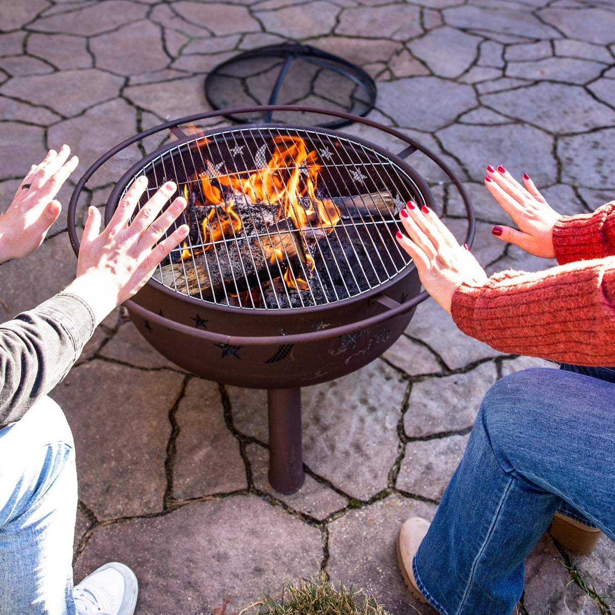 Cosmic 30-Inch Fire Pit with Cooking BBQ Grill Grate