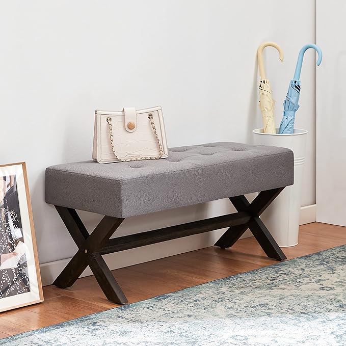 35-inch Entryway Bench, Upholstered End of Bed Bench