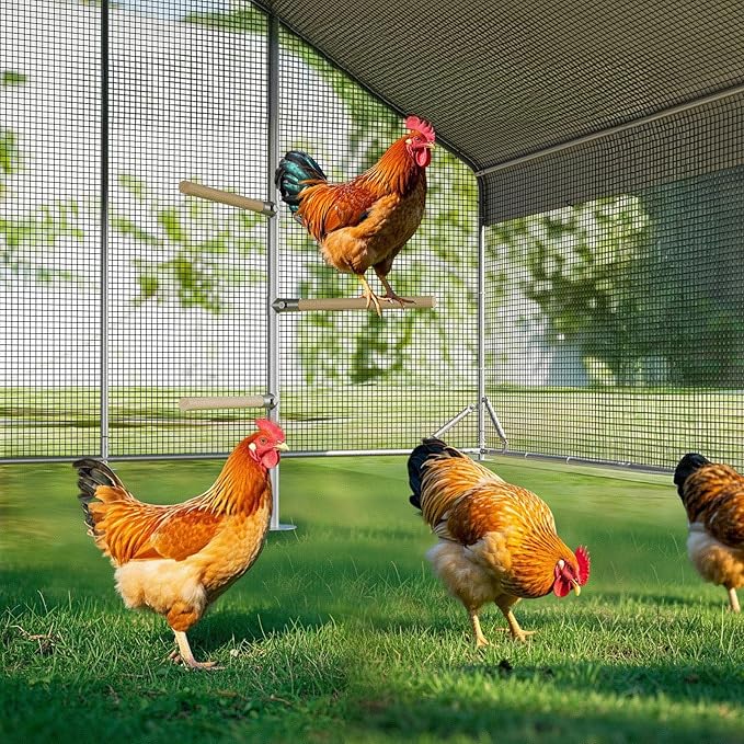 GridGuard Square Metal Chicken Coop – Waterproof Roof & Reinforced Mesh