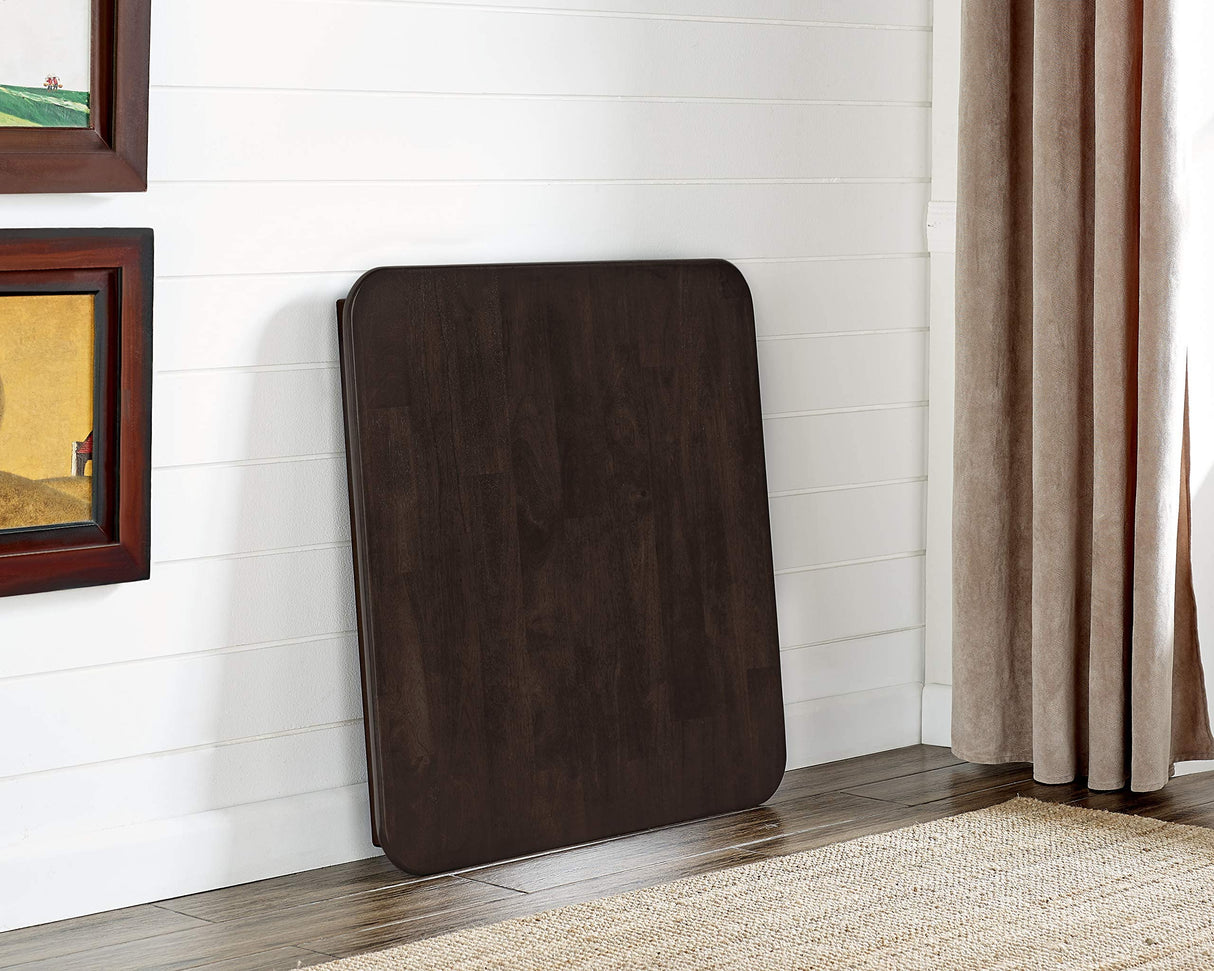 Stakmore Straight Edge Solid Wood Folding Card Table, Folds to Deep 3.38 Inches for Easy Storage,