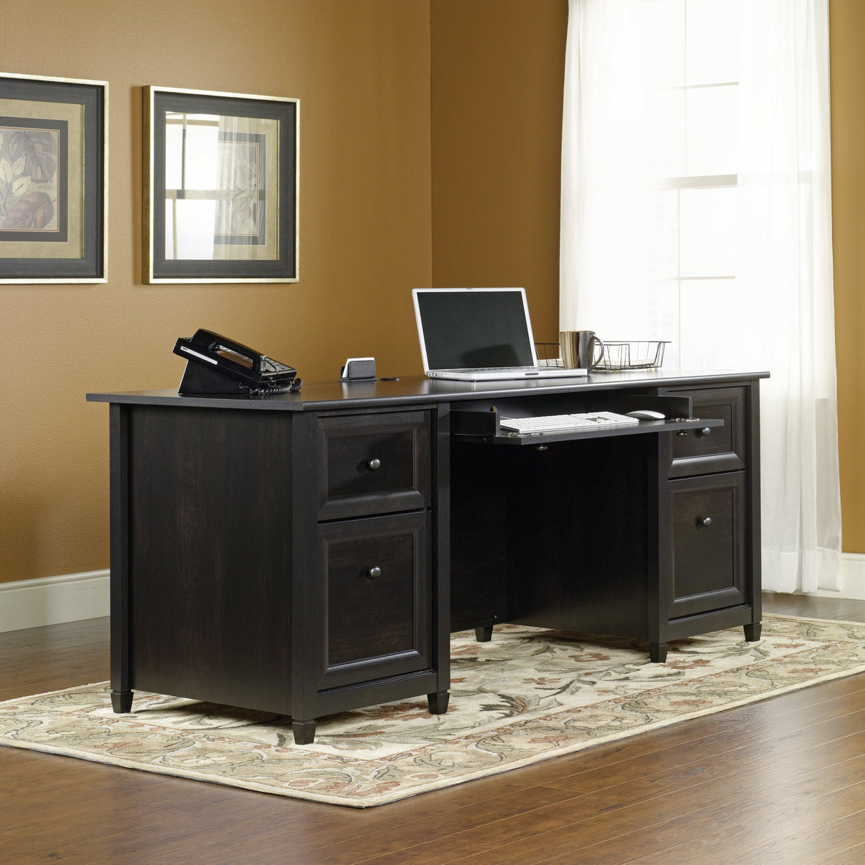 Edge Water Office, Executive Desk with File Drawer Storage