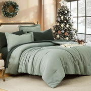 Sage Green Comforter Set, Textured Design Twin Comforter Set, All Season
