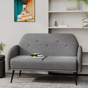 Loveseat Bench Couch, Upholstered Linen Love Seat Sofa 2-Seats