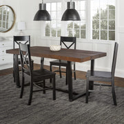 Barnes 5-Piece Rustic Metal and Wood Dining Table