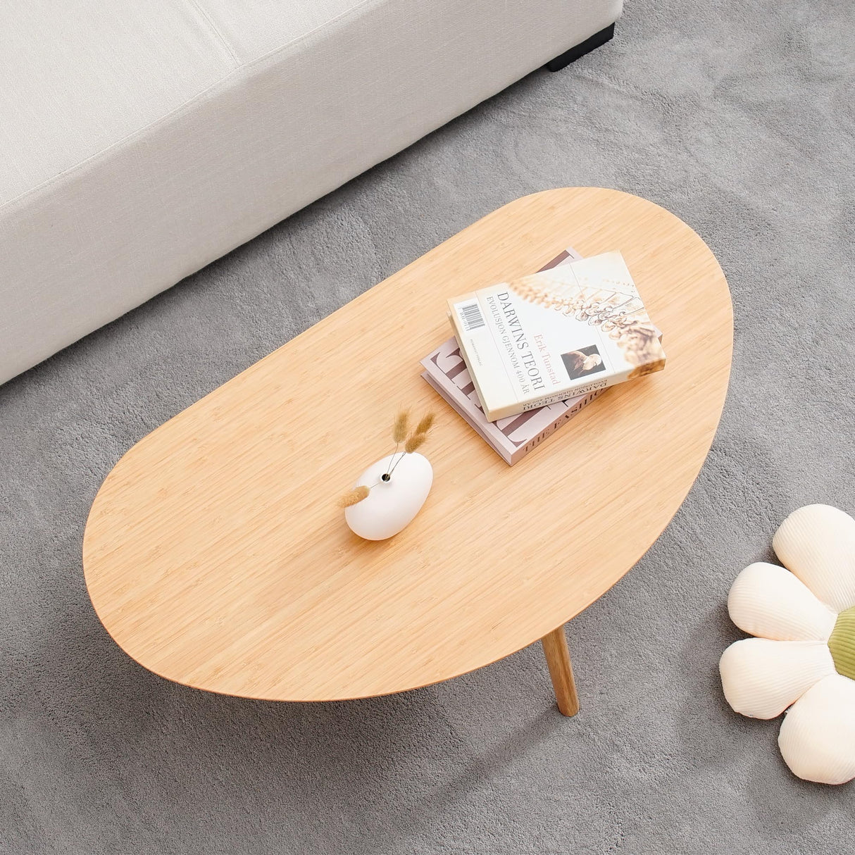 Small Oval Coffee Table Mid Century Modern for Living Room